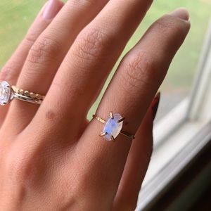 Custom genuine moonstone ring